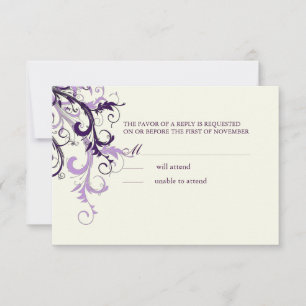 PixDezines UAWG PLUM-WIRBEL/HINTERGRUND RSVP Karte