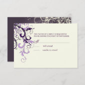 PixDezines UAWG PLUM-WIRBEL/HINTERGRUND RSVP Karte (Vorne/Hinten)