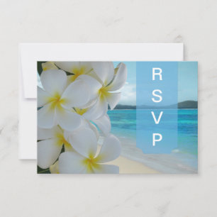 PixDezines UAWG PLUMERIA LEI/BEACH RSVP Karte