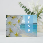 PixDezines UAWG PLUMERIA LEI/BEACH RSVP Karte (Stehend Vorderseite)