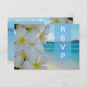 PixDezines UAWG PLUMERIA LEI/BEACH RSVP Karte (Vorne/Hinten)