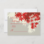 PixDezines uAwg Red Maple Blätter/Fall RSVP Karte (Rückseite)