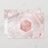PixDezines UAWG Rose Gold Tree Rings Bat Mitzvah ✡ RSVP Karte (Vorne/Hinten)