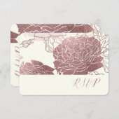 PixDezines UAWG Rose/Imitats Rose Gold RSVP Karte (Vorne/Hinten)