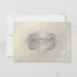 PixDezines uAwg Schneeflocken, Winterhochzeit RSVP Karte