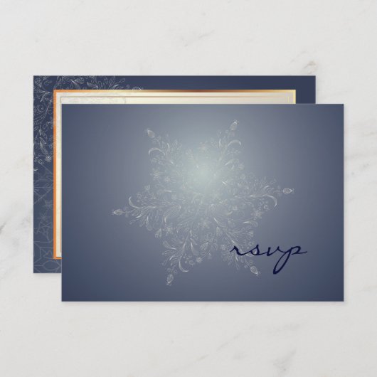 PixDezines uAwg Schneeflocken, Winterveranstaltung RSVP Karte (Vorne/Hinten)