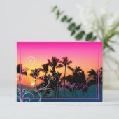 PixDezines uAwg/Sonnenuntergang bei A-Bay RSVP Karte (Stehend Vorderseite)