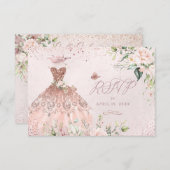 PixDezines UAWG Sweet 16 Dusty Rose Gown Einladung (Vorne/Hinten)