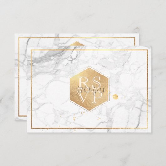 PixDezines UAWG Sweet Honeycomb Imitate Gold RSVP Karte (Vorne/Hinten)