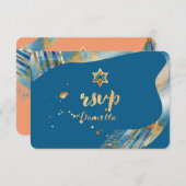 PixDezines uAwg tallit Mitzvah/DIY Hintergrund RSVP Karte (Vorne/Hinten)