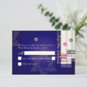 PixDezines UAWG Tallits B'nai Mitzvah RSVP Karte (Stehend Vorderseite)