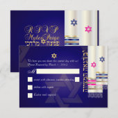 PixDezines UAWG Tallits B'nai Mitzvah RSVP Karte (Vorne/Hinten)