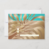 PixDezines uAwg Tan+Aqua Zebra, Bat Mitzvah RSVP Karte (Rückseite)