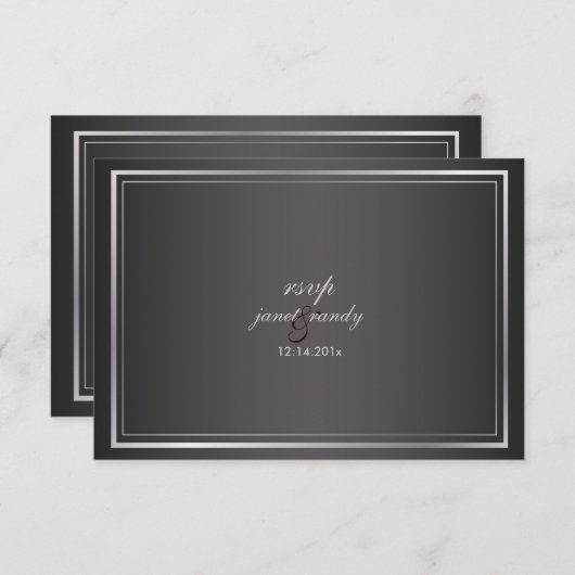 PixDezines-uAwg Template/Imitate bronze RSVP Karte (Vorne/Hinten)
