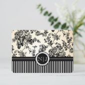 PixDezines uAwg toile/Rose/schwarz RSVP Karte (Stehend Vorderseite)