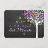 PixDezines uAwg tree Bat Mitzvah RSVP Karte (Vorderseite)