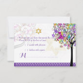 PixDezines uAwg tree of life/Stars, Bat Mitzvah Einladung (Rückseite)