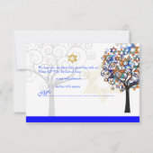 PixDezines uAwg tree+stars, Bar Mitzvah RSVP Karte (Rückseite)