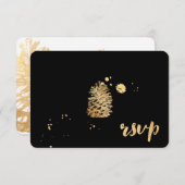 PixDezines uAwg überschwemmt/gold/pinecon/soiree RSVP Karte (Vorne/Hinten)