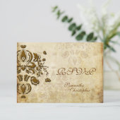 PixDezines UAWG, VINTAG DOLCE DAMASK RSVP Karte (Stehend Vorderseite)