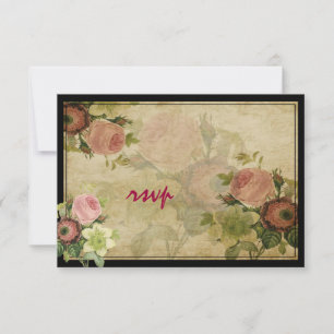 PixDezines uAwg Vintage Hütte Rose/Schriftart RSVP Karte