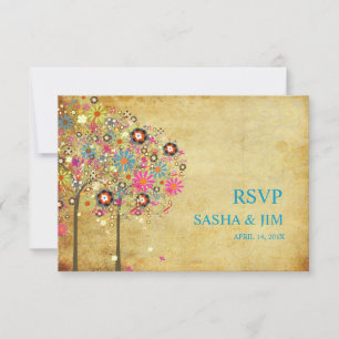 PixDezines uAwg Vintage Sommerblüten/DIY-Farbe RSVP Karte