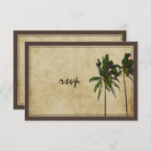 PixDezines uAwg Vintage Zwillingspalmen/Schriftart RSVP Karte (Vorne/Hinten)