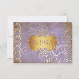 PixDezines uAwg Vintager Grunge Desiree Damask RSVP Karte