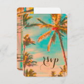 PixDezines uAwg Vintager Hawaiianstrand/Kobalt RSVP Karte (Vorne/Hinten)