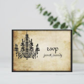 PixDezines uAwg Vintager Kronleuchter/DIY-Ereignis RSVP Karte (Stehend Vorderseite)