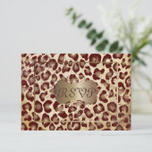 PixDezines UAWG, VINTAGER LEOPARD-DRUCKER RSVP Karte (Stehend Vorderseite)