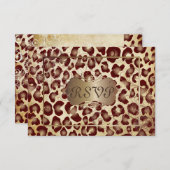PixDezines UAWG, VINTAGER LEOPARD-DRUCKER RSVP Karte (Vorne/Hinten)