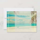 PixDezines uAwg Vintager Strand, tropisches Paradi RSVP Karte (Rückseite)