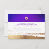 PixDezines UAWG Violet Lila Mitzvah ✡ RSVP Karte (Rückseite)