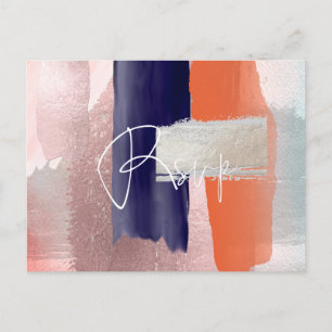 PixDezines UAWG w Meals, moderne Korallen- und See Einladungspostkarte