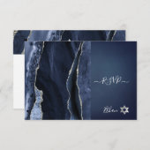 PixDezines UAWG Watercolor Agate Bar Mitzvah ✡ RSVP Karte (Vorne/Hinten)