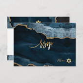 PixDezines UAWG Watercolor Agate Bar Mitzvah ✡ RSVP Karte (Vorne/Hinten)