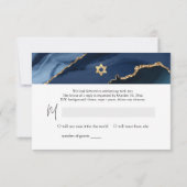 PixDezines UAWG Watercolor Agate Bar Mitzvah ✡ RSVP Karte (Rückseite)