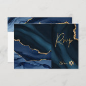 PixDezines UAWG Watercolor Agate Bar Mitzvah ✡ RSVP Karte (Vorne/Hinten)