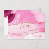 PixDezines UAWG Watercolor Agate Bat Mitzvah ✡ RSVP Karte (Vorne/Hinten)