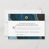 PixDezines UAWG Watercolor Aquamarin Agate Bar Mit RSVP Karte (Rückseite)