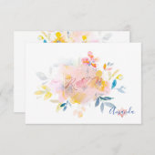 PixDezines UAWG Watercolor Blume Bat Mitzvah ✡ RSVP Karte (Vorne/Hinten)