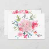 PixDezines UAWG Watercolor Blume Bat Mitzvah ✡ RSVP Karte (Vorne/Hinten)