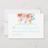 PixDezines UAWG Watercolor Blume Bat Mitzvah ✡ RSVP Karte (Rückseite)