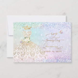 PixDezines UAWG White Gold Quince Dress Einladung