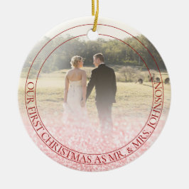 PixDezines unser erstes Weihnachten, Rose Gold Gli Keramik Ornament