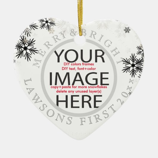 PixDezines - unsere ersten Weihnachten/DIY-Farben Keramik Ornament (Vorne)