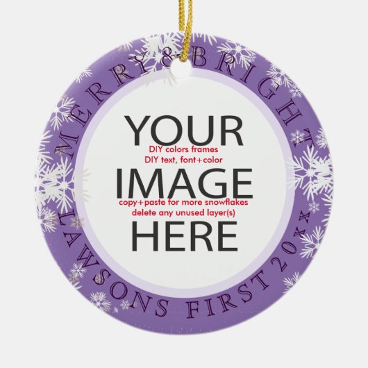 PixDezines - unsere ersten Weihnachten/DIY-Farben Keramikornament (Vorne)