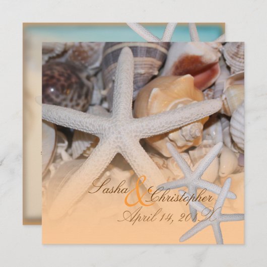 PixDezines Untersee, Starfish/Einladungen Einladung (Vorne/Hinten)