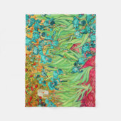 PixDezines van gogh/aquamarine Irises/st. remy Fleecedecke (Vorderseite)